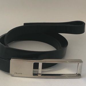 Vintage Ladies Narrow Prada Black Belt